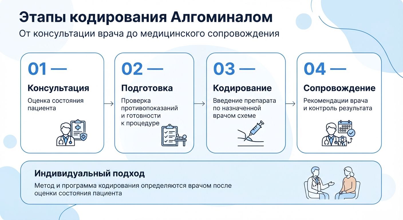 Кодирование препаратом «Алгоминал» в Дигоре инфографика
